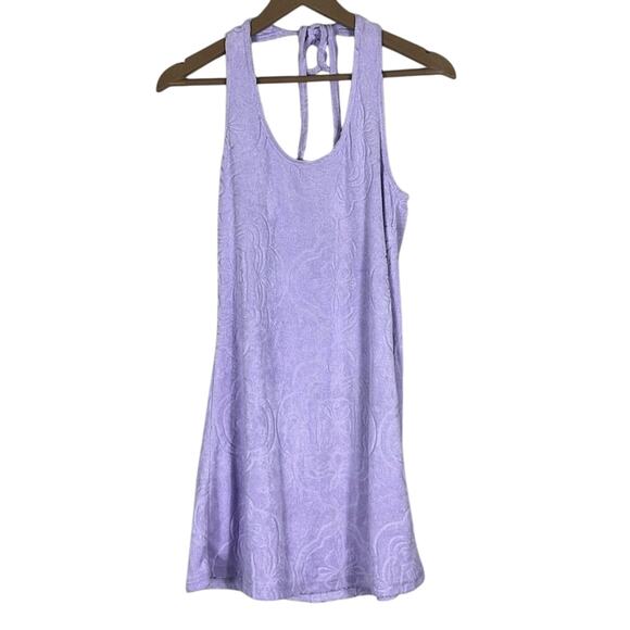 O’Neill Cabana Tile Terry Mini Dress Womens S Purple Racerback Swim Beachy - Picture 3 of 8